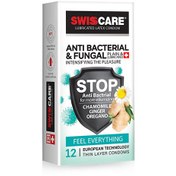 تصویر کاندوم مدل (Anti Bacterial & Fungal) Swisscare بسته ۱۲ عددی 