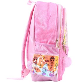 تصویر کوله پشتی فانتزی مدل پولکی طرح LOL کد 8116 Fancy backpack with sequins, LOL design, code 8116