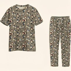 تصویر ست تی شرت و شلوار راحتی زنانه جنس گیاهی طرح فانتزی 