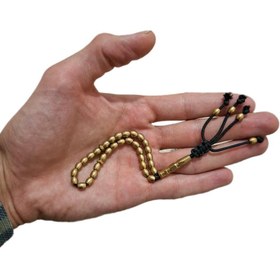 تصویر تسبیح 33 تایی گندمی برنجی - کد 1981754 