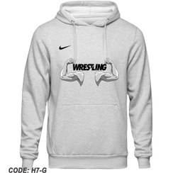 تصویر هودی طوسی دورس داخل کرک طرح ورزش کشتی کد H107 Gray Duras hoodie inside the crack design of wrestling CODE H107