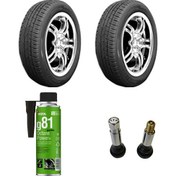 تصویر دو حلقه لاستیک بارز 165/65 R13 + اکتان بیزول g81 + والف 