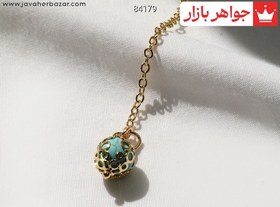 تصویر آویز ساعت طلاروس نگین رنگی ZJ کد 84179 