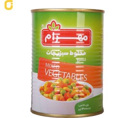 تصویر کنسرو مخلوط سبزیجات مهرام وزن 400 گرمی - 12 عدد 