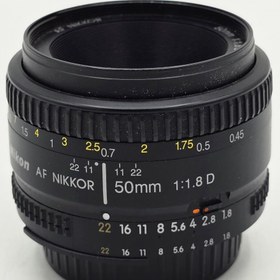 تصویر لنز حرفه ای نیکون| Nikon ef 50mm f/1.8 D کارکرده 