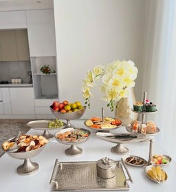 تصویر سرویس پذیرایی ۱۱ پارچه طرح چرمی آلومینیوم 