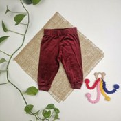 تصویر شلوار نوزادی برند لوپیلو مخمل جگری رنگ 