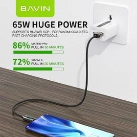 تصویر کابل تبدیل USB به لایتنینگ باوین مدل CB255 65W طول 1 متر 