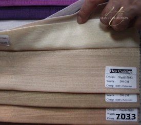 تصویر پرده حریر نازلی کرم کد 7033 