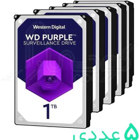 تصویر پک 5 عددی هارد اینترنال بنفش وسترن دیجیتال ظرفیت 1 ترابایت Western Digital WD10PURZ