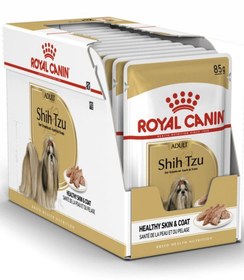 تصویر تغذیه سالم نژاد شیه‌تزو برای بزرگسالان، غذای مرطوب ۱۲ عددی ۸۵ گرم برند royal canin 