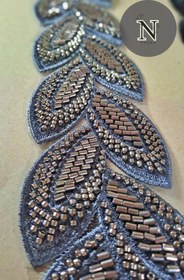 تصویر یراق مجلسی طرح برگ کار شده lace for dress