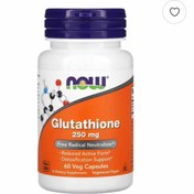 تصویر قرص گلوتاتیون روشن کننده پوست ۲۵۰ میلی گرم NOW Gluthatione (60 عددی) 