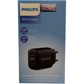 تصویر شارژر موبایل فیلیپس مدل Philips DLP4327CB شارژر موبایل شارژر دیواری فیلیپس | philips DLP4327CB مشکی