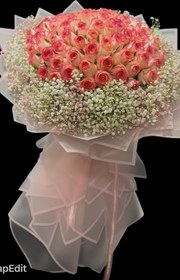 تصویر دسته گل رز ۸۰شاخه 