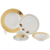 تصویر سرویس غذاخوری 5 پارچه کودک چینی زرین ایران سری ایتالیا اف مدل بامبل‌بی درجه یک 