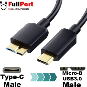 تصویر کابل هارد USB Type-C به Micro-B USB3.0 طول 1.8 متری برند کی نت پلاس مدل KP-CUCMHDD18 K-NET PLUS KP-CUCMHDD18 Cable HDD USB Type-C to Micro-B USB3.0 1.8M