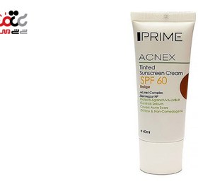 تصویر کرم ضد آفتاب پوست‌های چرب پریم SPF60 بژ طبیعی ۴۰ میلی لیتر Prime Acnex Oil Free Sunscreen Cream