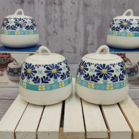 تصویر قندان سرامیکی گل‌دار 