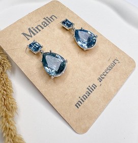 تصویر گوشواره الماس آبی 