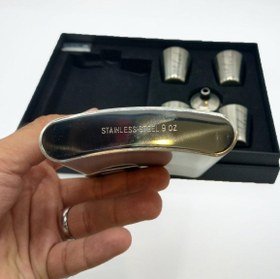 تصویر قمقمه جیبی۴شات استیل 