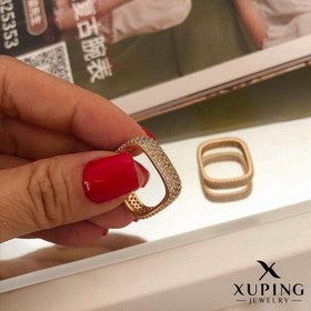 تصویر رینگ فول‌نگین مربعی ژوپینگ 