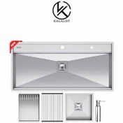 تصویر سینک ظرفشویی میکس پلاس مدل D104 تک لگن توکار 