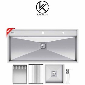 تصویر سینک ظرفشویی میکس پلاس مدل D104 تک لگن توکار 