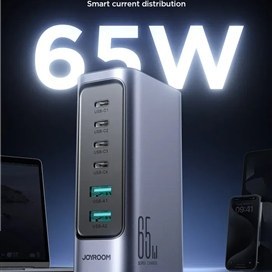 تصویر هاب شارژ 6 پورت 65 وات جویروم Joyroom GaN Multi-Port Power Station JR-TCM02 