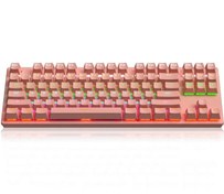 تصویر کیبورد مکانیکال BAJEAL K300 با سیم صورتی 