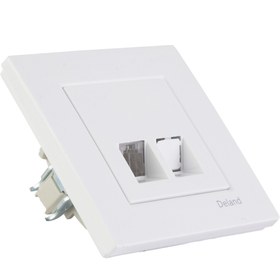 تصویر پریز تلفن توکار تک سوکت دلند الکتریک مدل آسا Deland telephone Outlet Asa Model