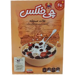 تصویر غلات صبحانه کاکائویی با موز و توت فرنگی چی فلکس ۳۷۵ گرم 