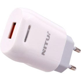 تصویر شارژر دیواری فست شارژ نیتو مدل NT-TC033 به همراه کابل Type-C Nitu NT-TC033 2.4A 12W Wall Charger With Type-C Cable