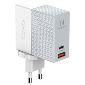 تصویر شارژر دیواری دو پورت الدینیو A2620C LDNIO A2620C 65W PD Dual Port Wall Charger