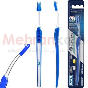 تصویر مسواک ارتودنسی کلینیک لاین اورال بی مدل Interdental Oral B Pro-Expert Clinic Line 2 Spare Interdental Brushes + Brush Holder