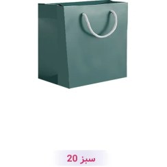 تصویر ساک دستی کاغذی | ساک هدیه| رنگ سبز (سری 20) 