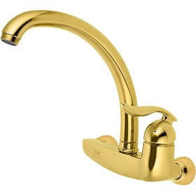 تصویر شیر آشپزخانه اسناپل مدل دیواری صدفی - مشکی کروم Snapple wall-mounted sink tap