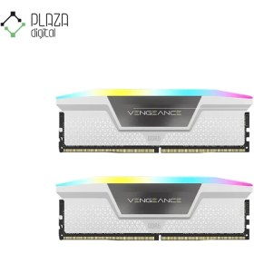 تصویر رم دسکتاپ DDR5 دو کاناله 6000 مگاهرتز CL40 کورسیر مدل VENGEANCE RGB White ظرفیت 64 گیگابایت 