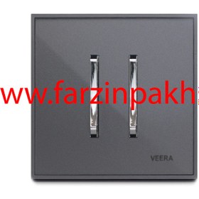 تصویر شاسی راه پله ویرا مدل شهاب استیل نوک مدادی استیل Veera Switch And Sockets Shahab Steel Gray Steel