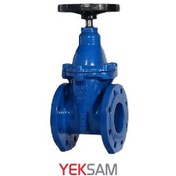 تصویر شیر کشویی چدنی فلنج دار سایز 4 اینچ زبانه لاستیکی PN10 سام شیر دروازه ای چدنی فلنج دار سایز 4 اینچ زبانه لاستیکی PN10 سام GATE VALVE SAM