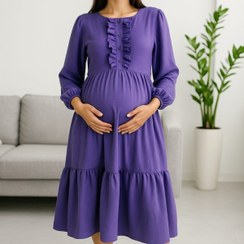 تصویر پیراهن بارداری پایین چین دار 