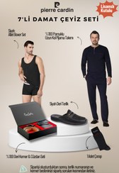 تصویر خرید اینترنتی ست لباس راحتی مردانه سرمه‌ای پیر کاردین QÇS.6EY.TK.Z5K65.7L. Erkek Lisanslı Kutulu Lacivert 7'li Damat Çeyiz Seti QÇS.6EY.TK.Z5K65.7L.