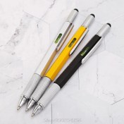 تصویر خودکار مولتی تول مهندسی مدل 6 کاره مشکی multi tool pen 6 in 1