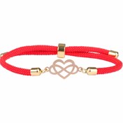 تصویر دستبند طلا 18 عیار زنانه مدل قلب و بی نهايت 