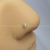 تصویر پیرسینگ بینی قلب نقره 