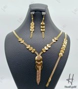 تصویر سرویس طلای زنانه ، زرد طرح دایره (طرح ایتالیایی) 