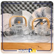 تصویر قوری پیرکس دسته بامبو ظرفیت ۱ لیتر 