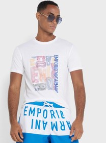 تصویر تی‌شرت گرافیکی یقه گرد برند Emporio Armani Graphic Crew Neck T-Shirt