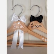 تصویر چوب کار یا هنگر عروس و داماد | مدل D 