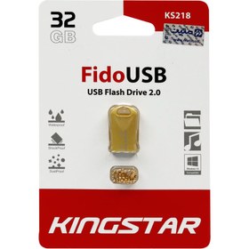 تصویر فلش کینگ استار مدل USB2 KS218 Fido ظرفیت 32 گیگابایت USB Flash USB2.0 KS218 Fido 32GB-gold with chain King star